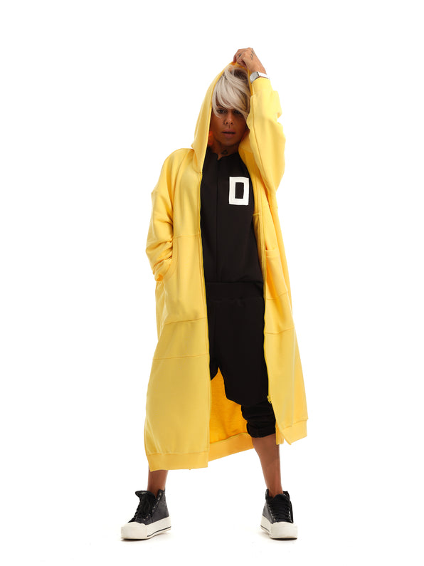 Relaxed Long Hoodie in Yellow