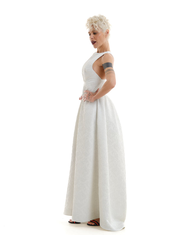 Sleeveless White Maxi Dress