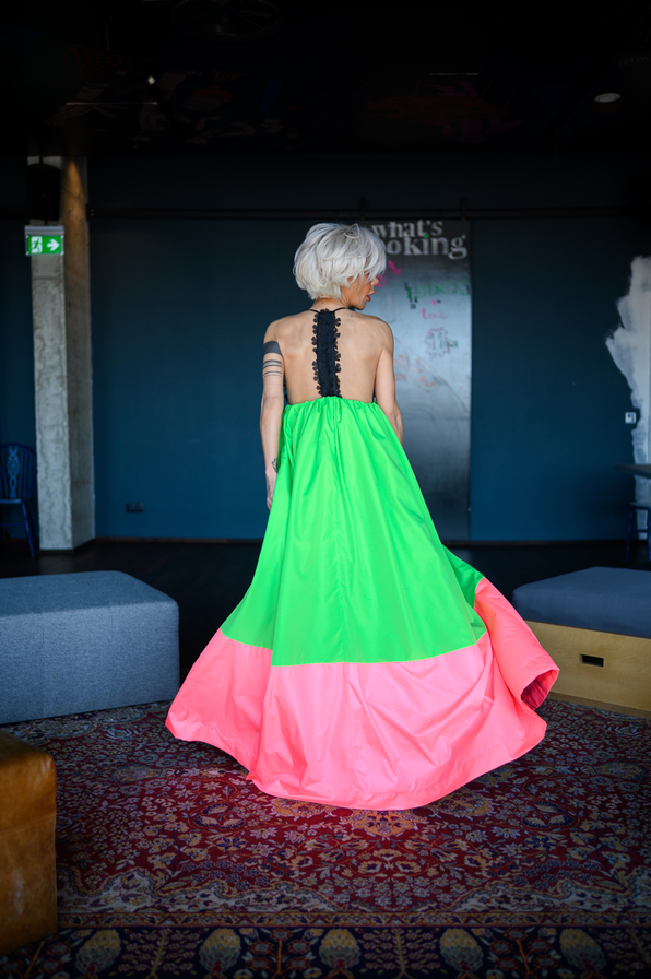 Extravagant Babydoll Color-Blocking Dress