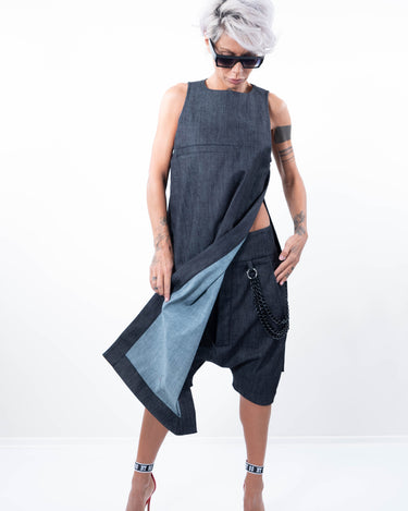 Denim Loose Casual Drop Crotch Harem Pants - Clothes By Locker Room