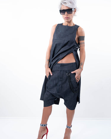 Denim Loose Casual Drop Crotch Harem Pants - Clothes By Locker Room