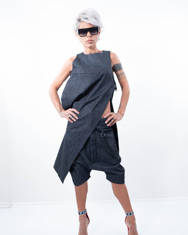 Denim Loose Casual Drop Crotch Harem Pants - Clothes By Locker Room