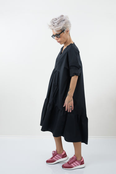 Black Oversize Midi Tunic Dress – Clothes By Locker Room