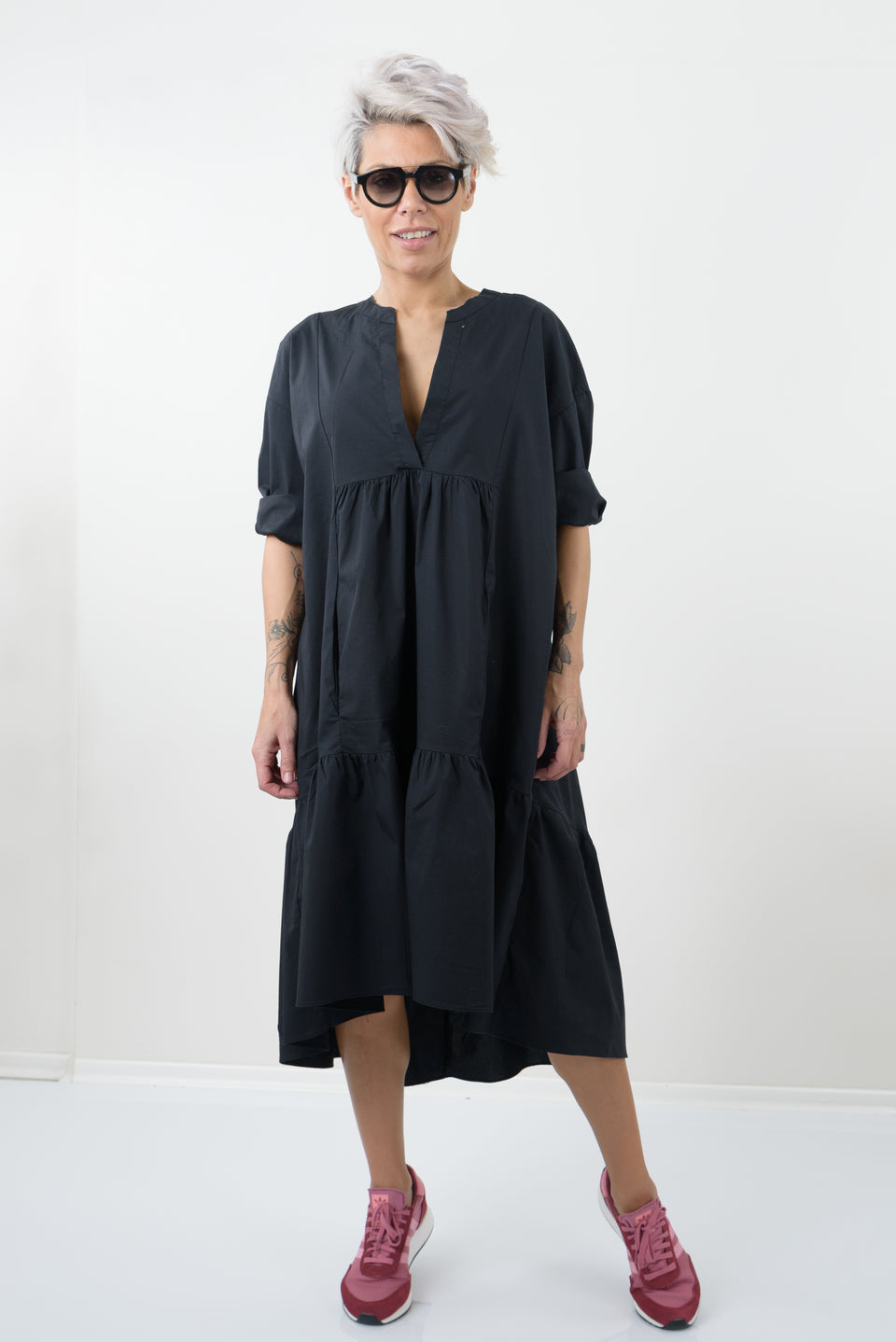 Black Oversize Midi Tunic Dress – Clothes By Locker Room