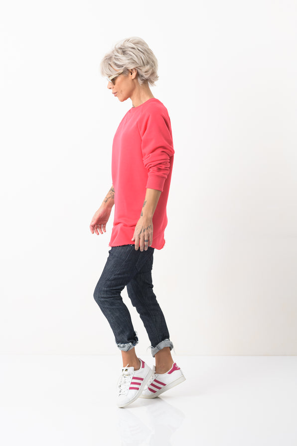 Pink Viscose Blouse with Long Sleeves