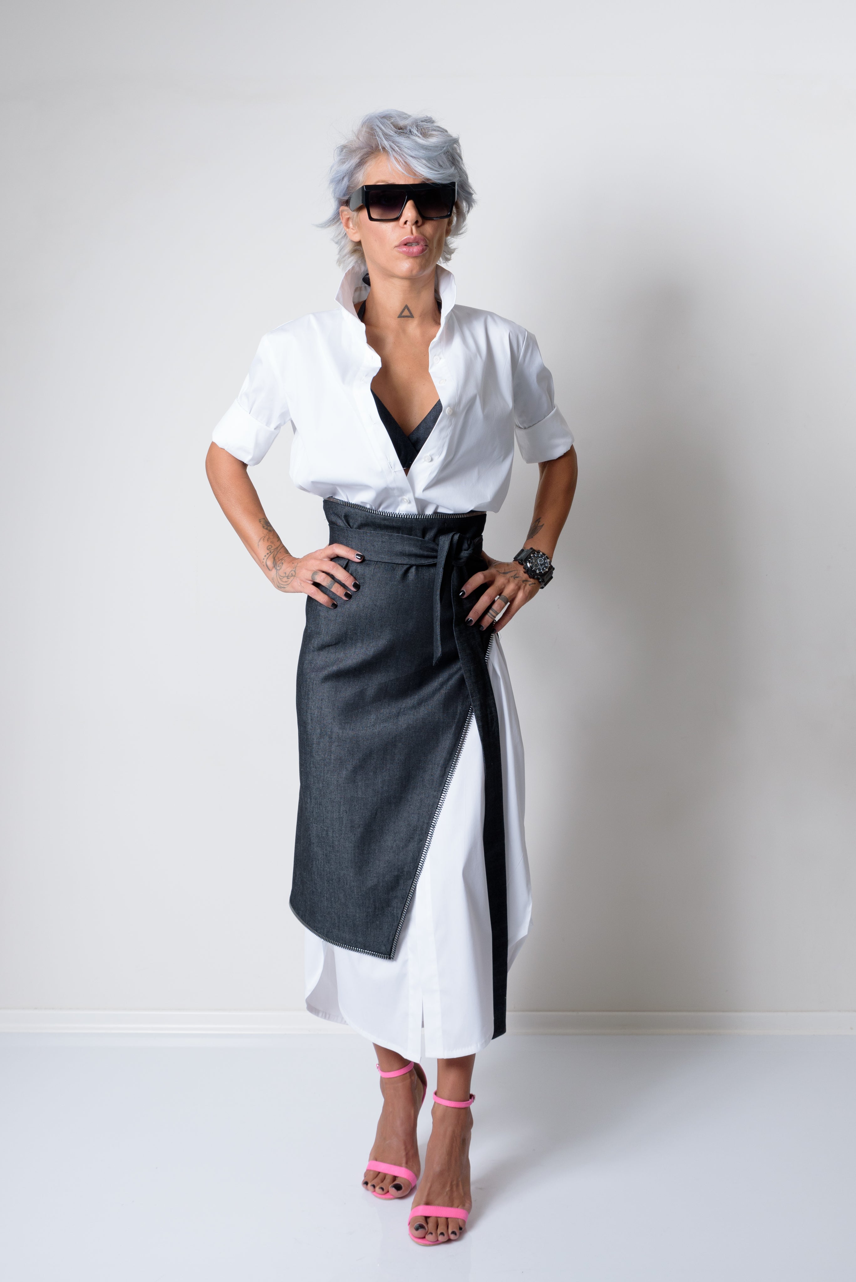 Asymmetric White Maxi Oversize Loose Shirt - Clothes By Locker Room