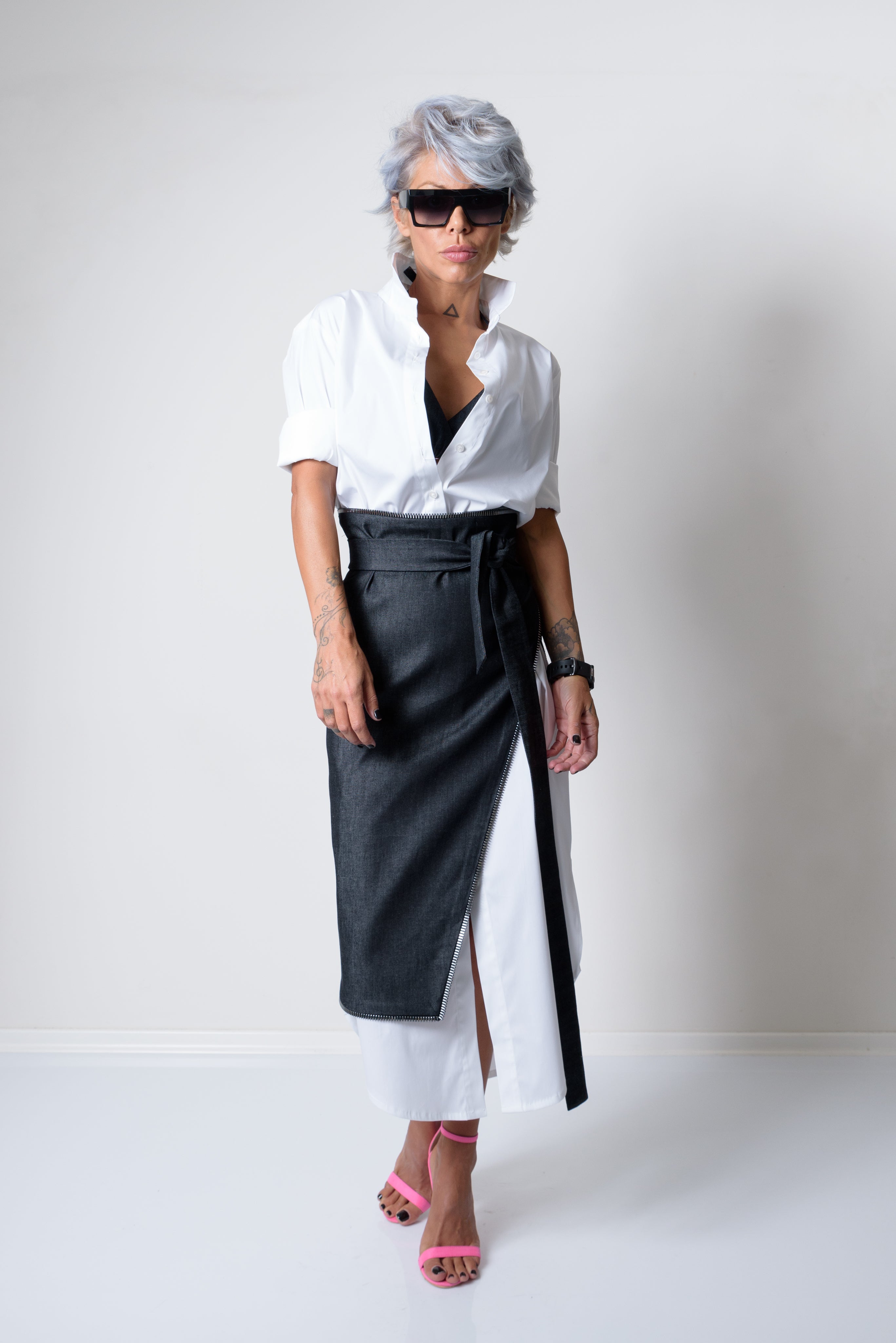 Asymmetric White Maxi Oversize Loose Shirt - Clothes By Locker Room