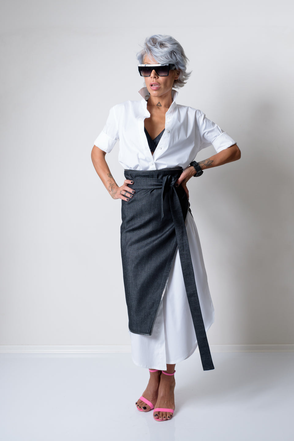 Asymmetric White Maxi Oversize Loose Shirt - Clothes By Locker Room