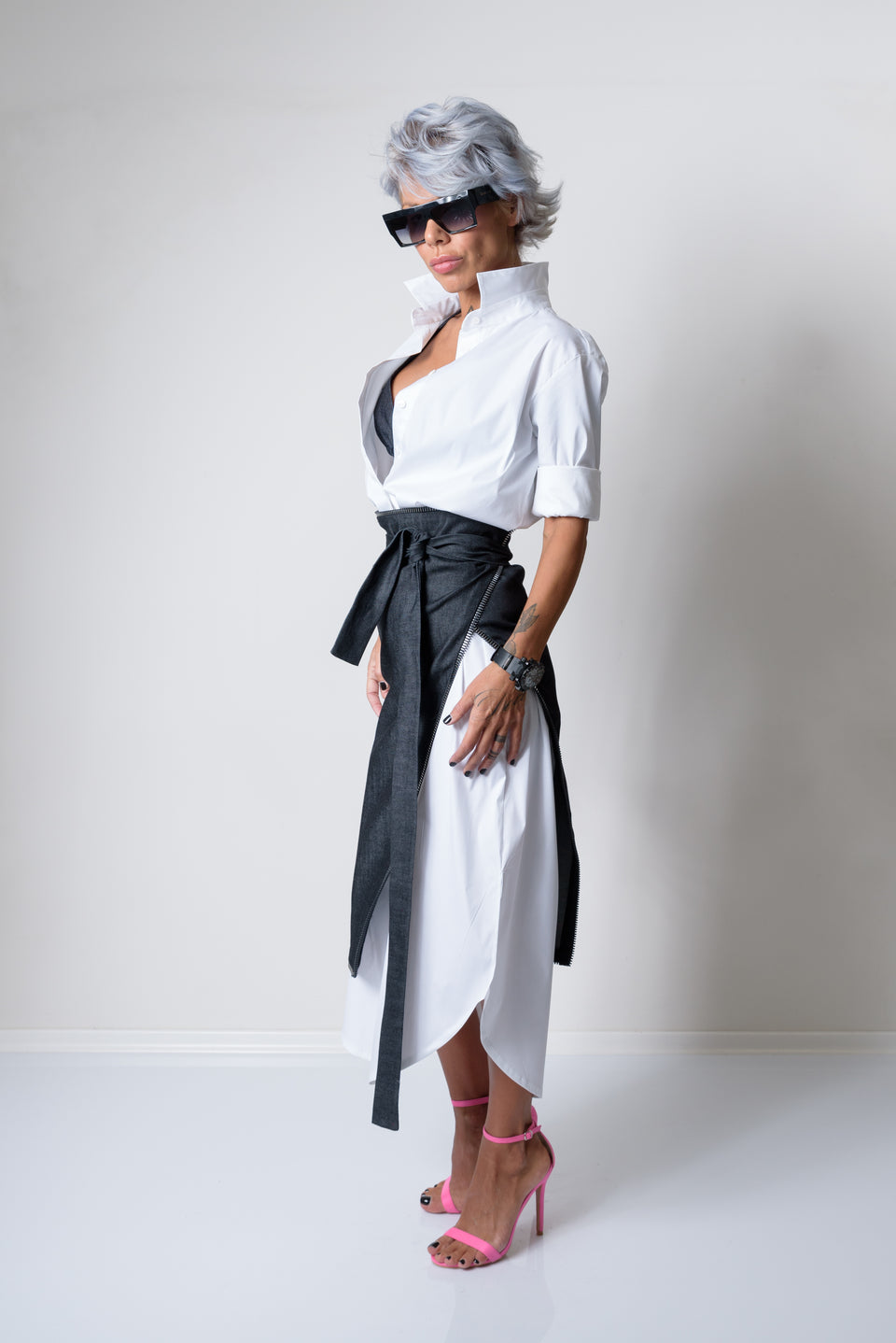 Asymmetric White Maxi Oversize Loose Shirt - Clothes By Locker Room