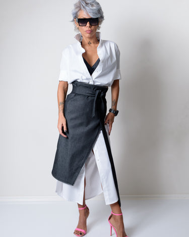 Asymmetric White Maxi Oversize Loose Shirt - Clothes By Locker Room
