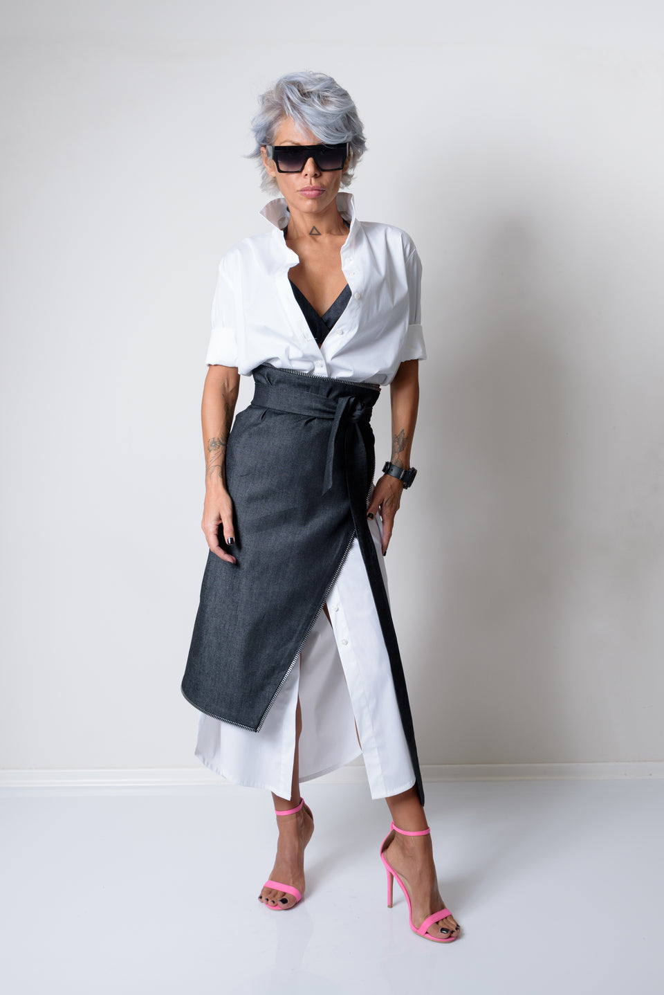 Asymmetric White Maxi Oversize Loose Shirt - Clothes By Locker Room