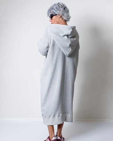 Grey Long Oversized Asymmetrical Casual Hoodie Sweatshirt - Clothes By Locker Room