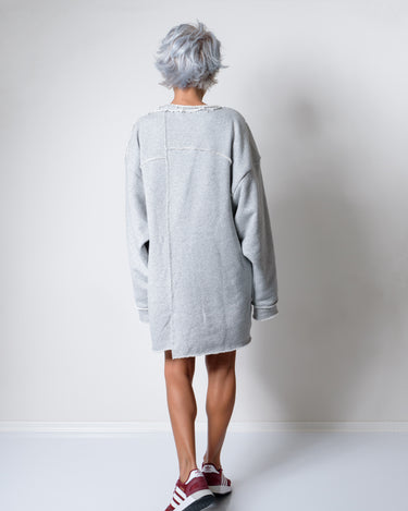 Grey Oversized Asymmetric Long Loose Sweater - Clothes By Locker Room