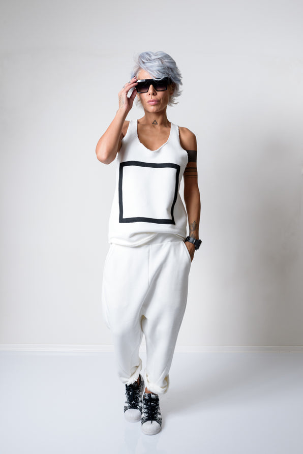 White Two Piece Tracksuit For Women - Clothes By Locker Room