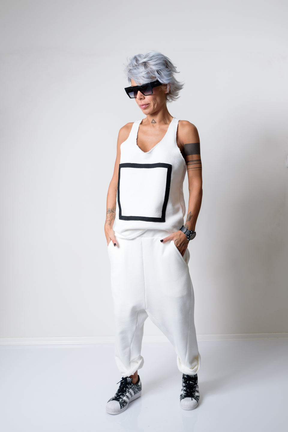 White Two Piece Tracksuit For Women - Clothes By Locker Room