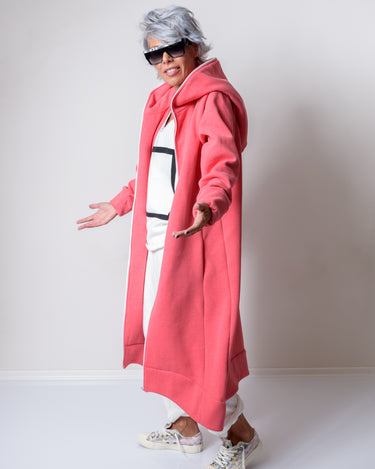 Pink Warm Quilted Oversized Casual Hoodie Sweatshirt - Clothes By Locker Room