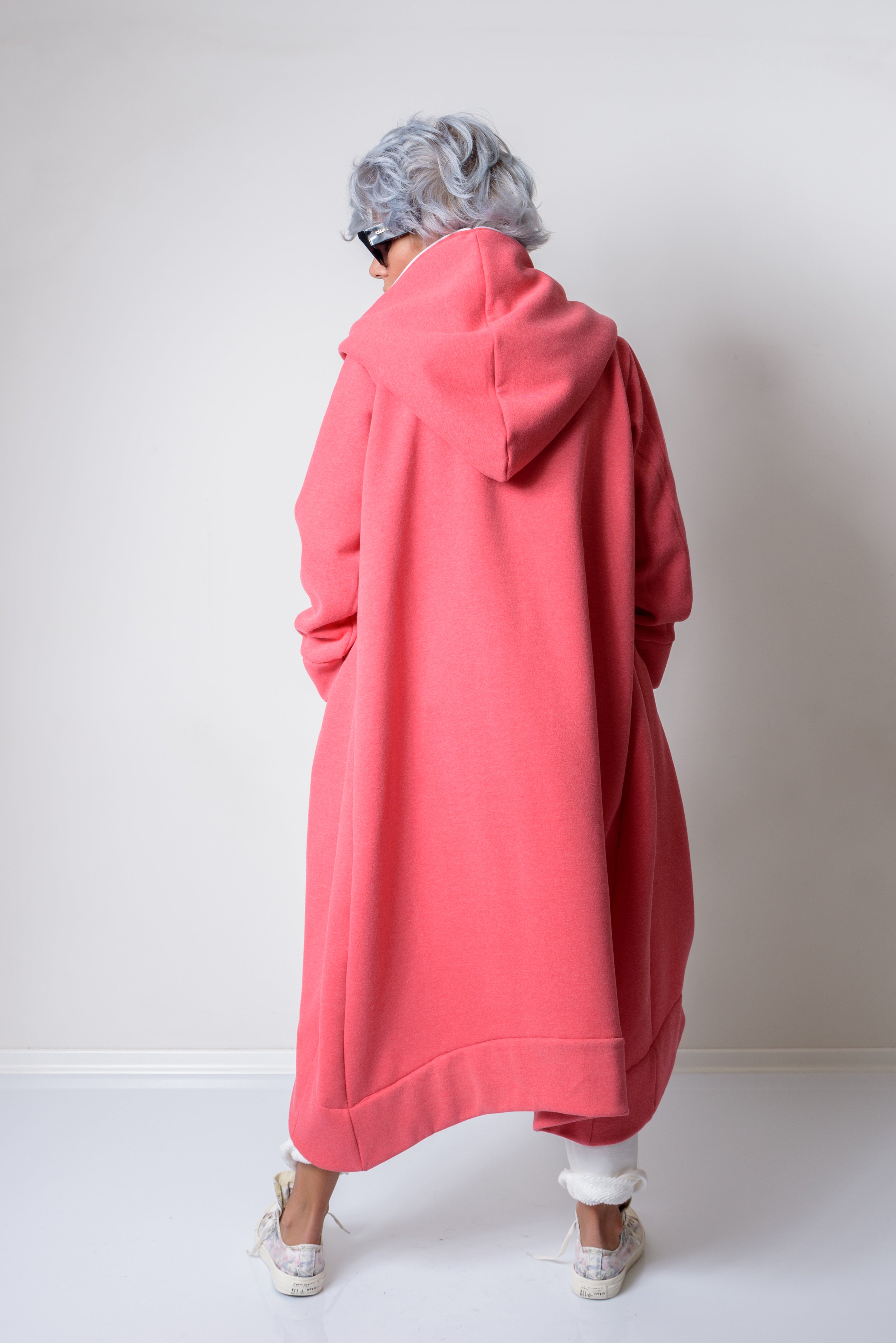 Pink Warm Quilted Oversized Casual Hoodie Sweatshirt - Clothes By Locker Room