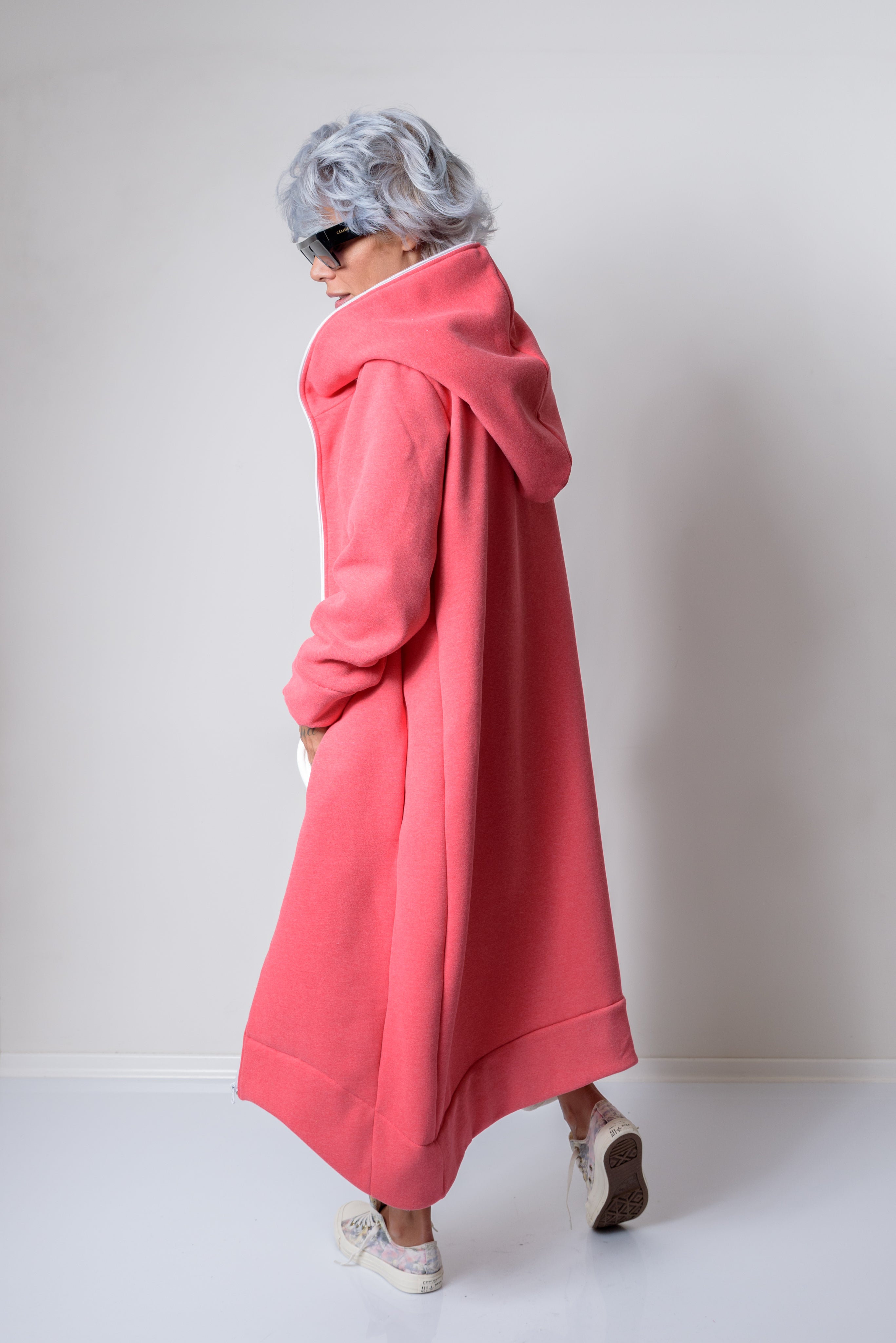 Pink Warm Quilted Oversized Casual Hoodie Sweatshirt - Clothes By Locker Room