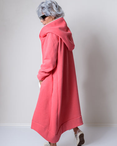 Pink Warm Quilted Oversized Casual Hoodie Sweatshirt - Clothes By Locker Room