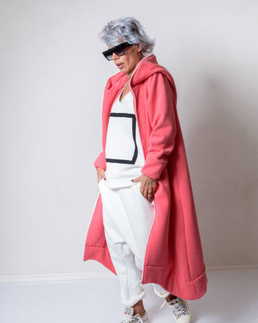 Pink Warm Quilted Oversized Casual Hoodie Sweatshirt - Clothes By Locker Room