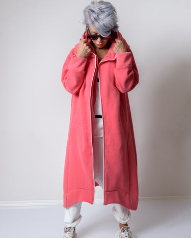 Pink Warm Quilted Oversized Casual Hoodie Sweatshirt - Clothes By Locker Room