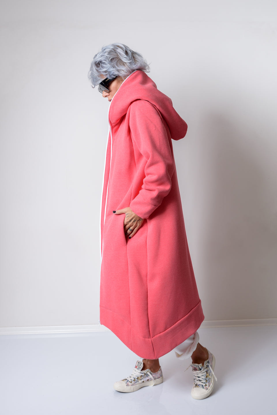 Pink Warm Quilted Oversized Casual Hoodie Sweatshirt - Clothes By Locker Room