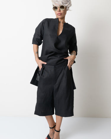 Black Linen Wide Leg Summer Pants - Clothes By Locker Room