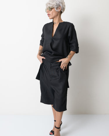 Black Linen Wide Leg Summer Pants - Clothes By Locker Room