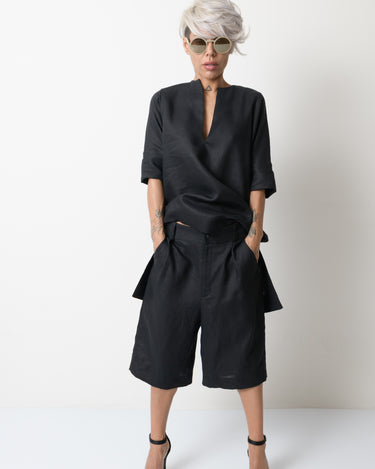 Black Linen Wide Leg Summer Pants - Clothes By Locker Room