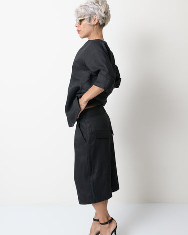 Black Linen Wide Leg Summer Pants - Clothes By Locker Room
