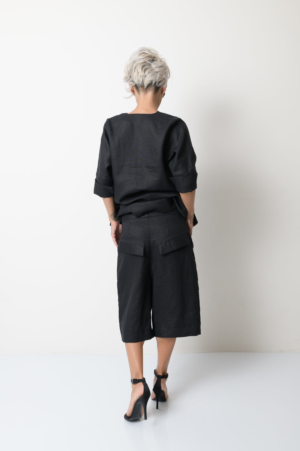 Black Linen Wide Leg Summer Pants - Clothes By Locker Room