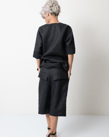 Black Linen Wide Leg Summer Pants - Clothes By Locker Room
