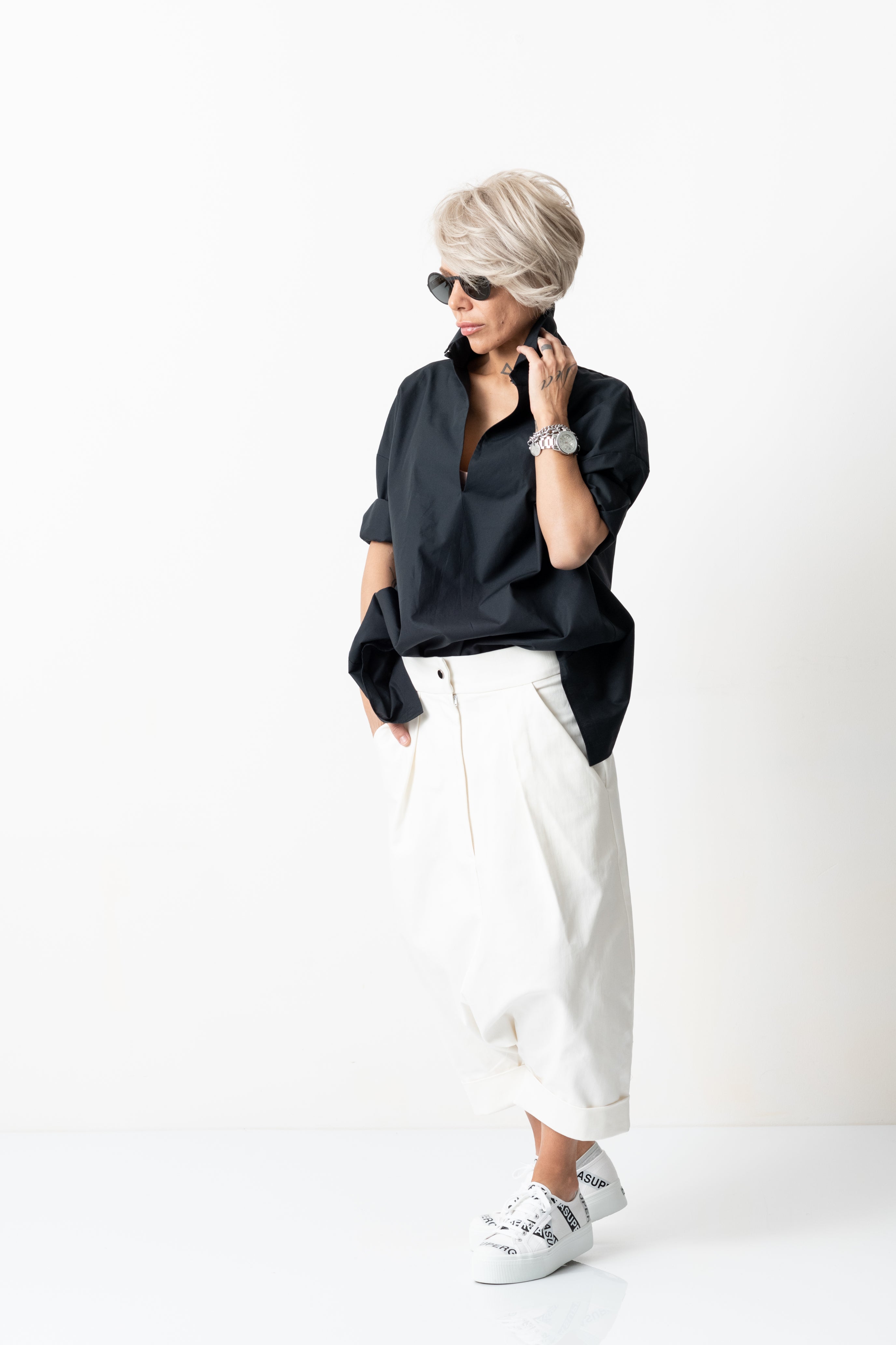 Women Black Shirt with long Sleeves