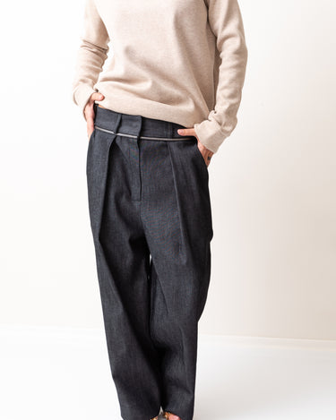 Denim Loose Bottom Casual Drop Crotch Pants - Clothes By Locker Room