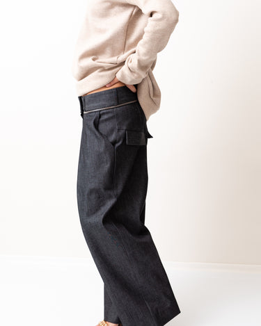 Denim Loose Bottom Casual Drop Crotch Pants - Clothes By Locker Room