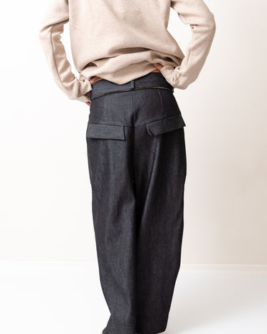 Denim Loose Bottom Casual Drop Crotch Pants - Clothes By Locker Room