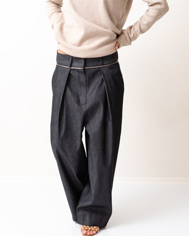 Denim Loose Bottom Casual Drop Crotch Pants - Clothes By Locker Room