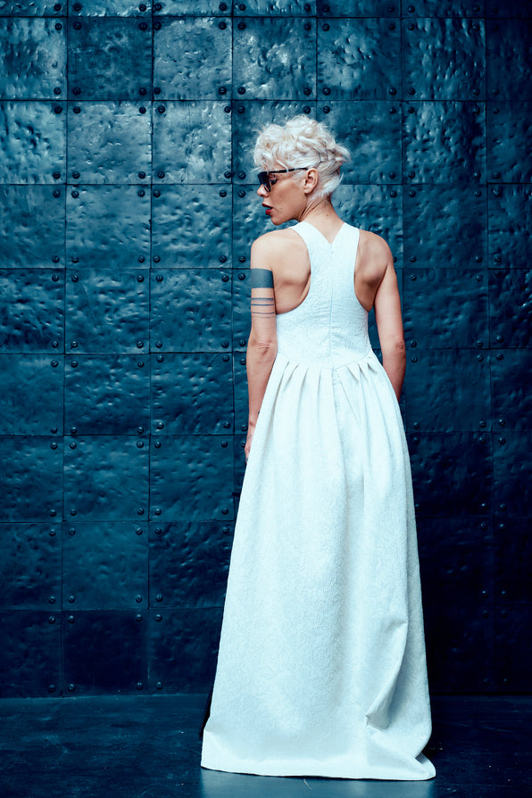 Sleeveless White Maxi Dress