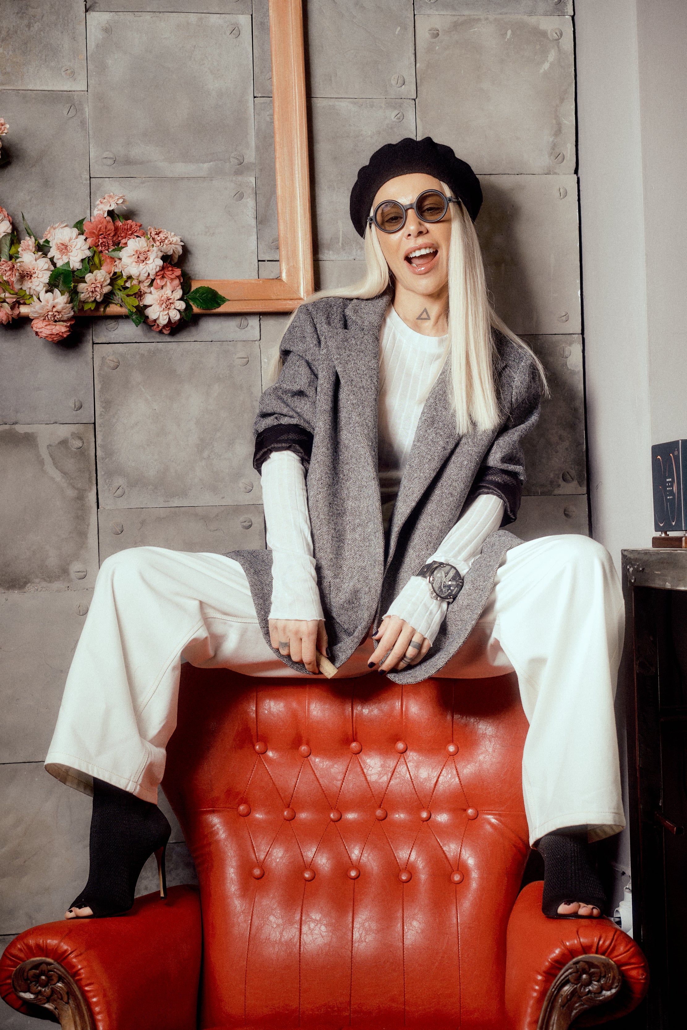 Oversized Straight Cut Wool Blend Blazer