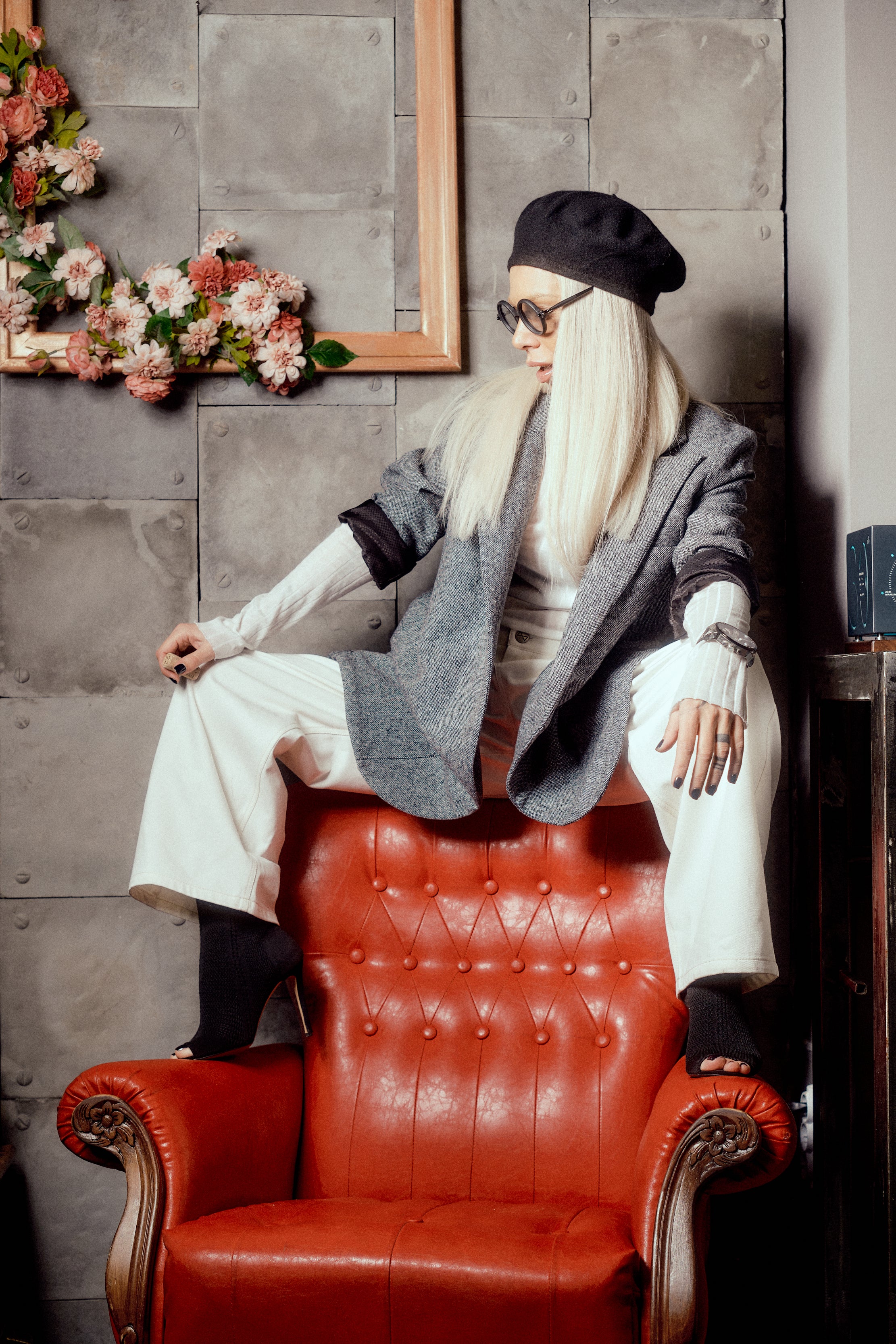 Oversized Straight Cut Wool Blend Blazer