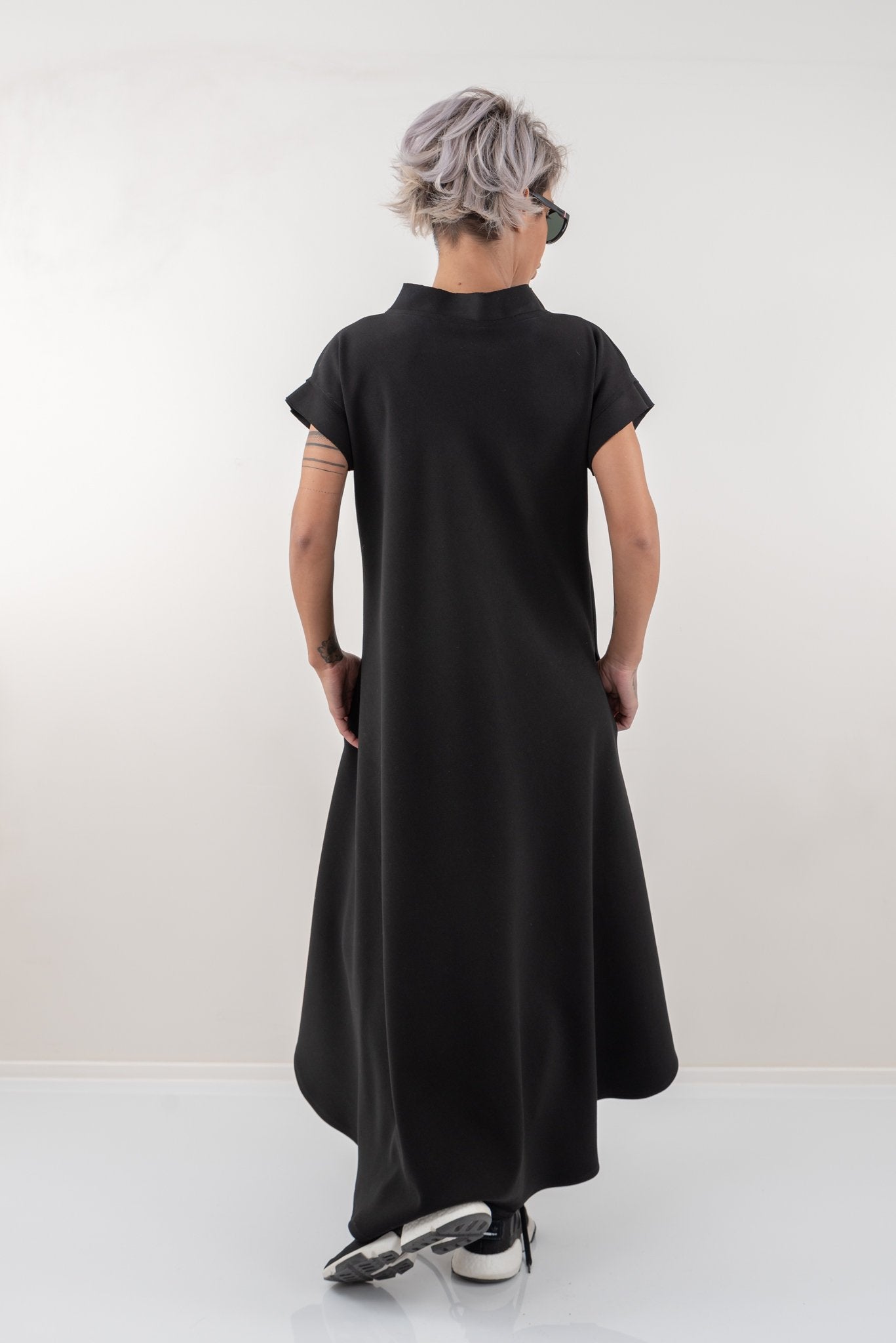 Black Maxi Kaftan Dress With Side Pockets – Clothes By Locker Room