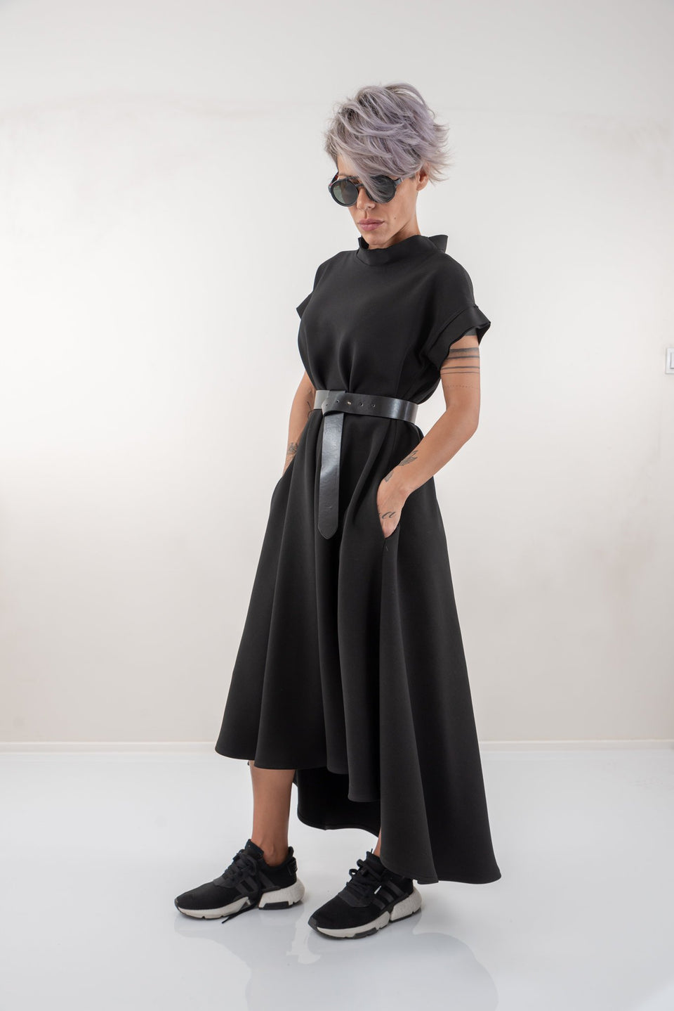 Black Maxi Kaftan Dress With Side Pockets - Clothes By Locker Room