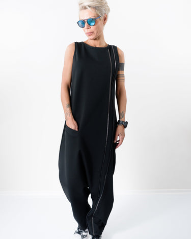 Black Harem Jumpsuit with Front Pocket - Clothes By Locker Room