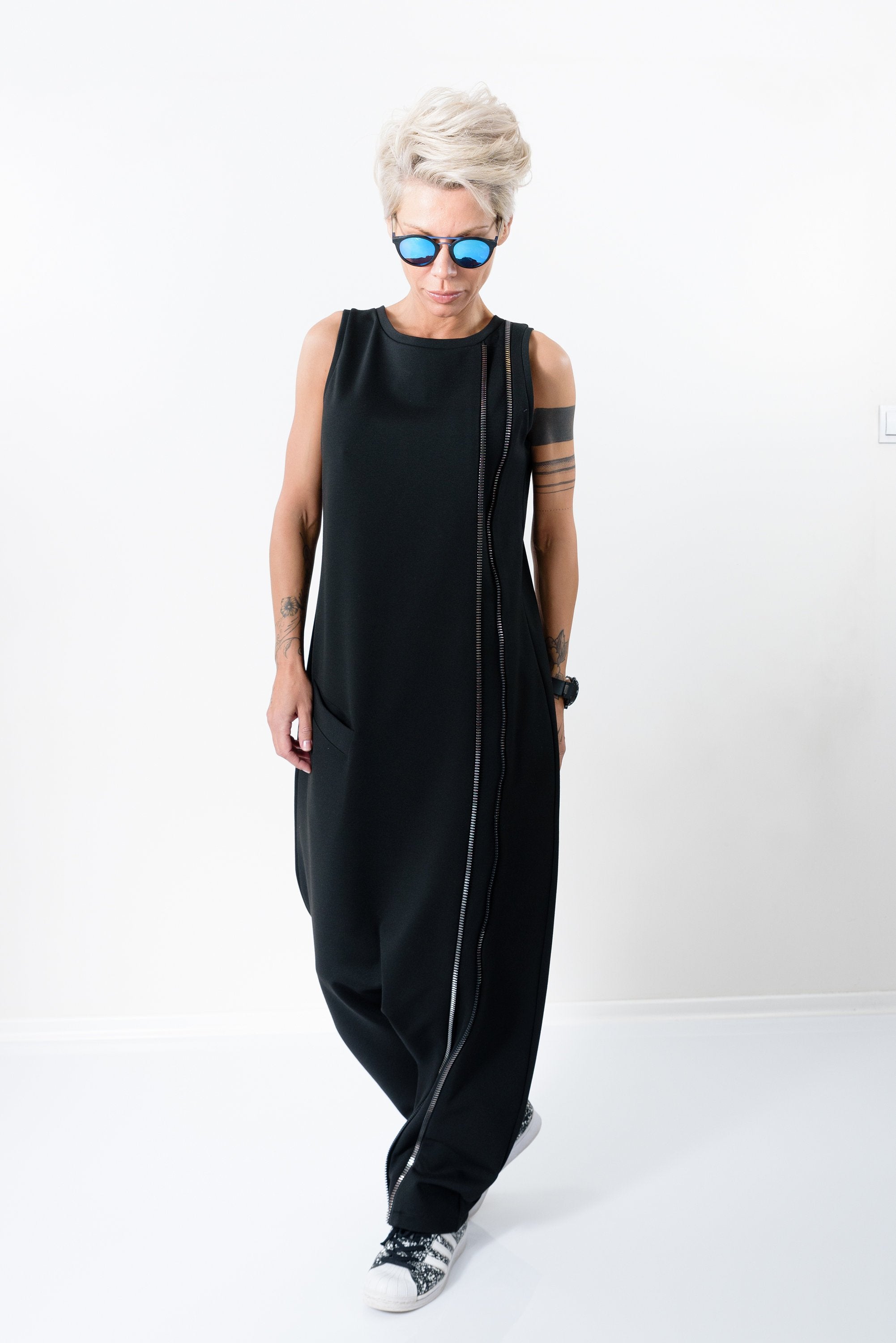 Black Harem Jumpsuit with Front Pocket - Clothes By Locker Room