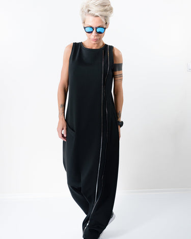 Black Harem Jumpsuit with Front Pocket - Clothes By Locker Room