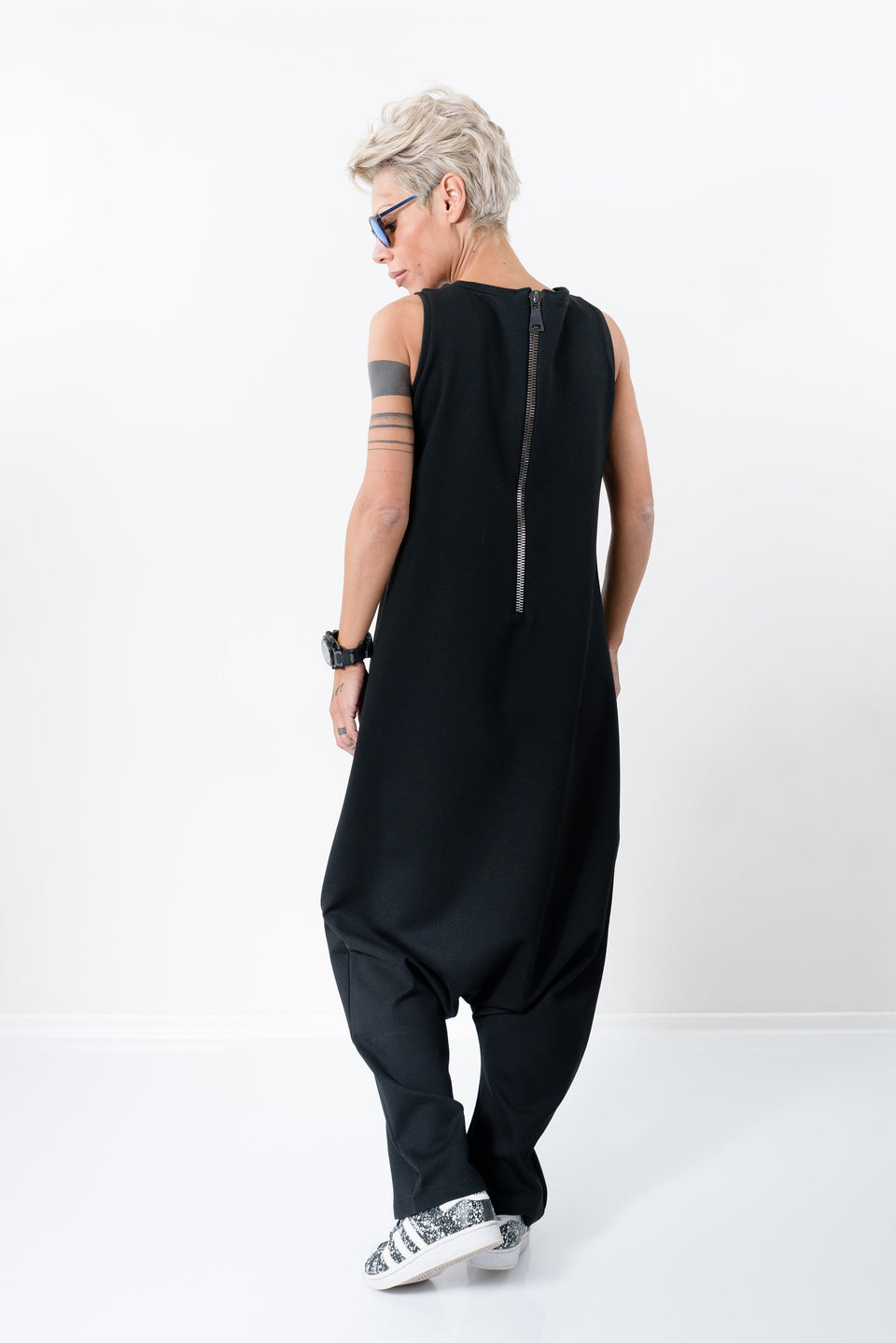 Black Harem Jumpsuit with Front Pocket - Clothes By Locker Room